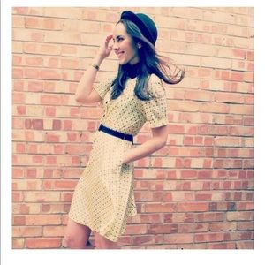 Fred Perry Lemon Silk Star Vintage Style Dress.